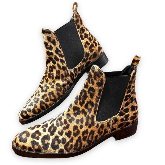 Freda Salvador NEW Chelsea Cheetah Leopard Calfskin Ankle Booties 5.5 - Picture 2 of 14